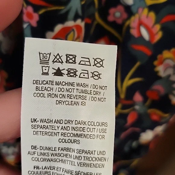 BODEN | Abigail Long Sleeve Navy Jersey Midi Dress Floral Print Pockets - 8 Long - Picture 11 of 11